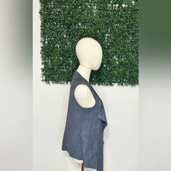 Lori Goldstein Lagenlook Dark Grey Drape Vest Size Small - Picture 3 of 8